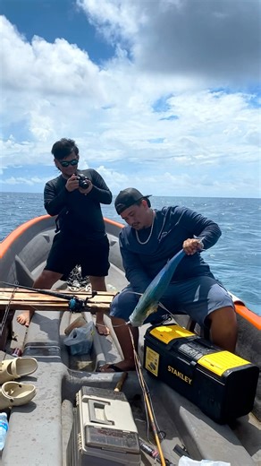 MY FIRST EVER BOAT FISHING TRIP! FIRST GT BLUEFIN TREVALLY. JACK MADE ME JUMP OUT THE REEF OF POHNPEI. SO MANY FIRST AND IM GLAD YOU WERE THERE BRO. A DAY I WONT FORGET❤️ LOVE YOU BRO | Legaspi Mark