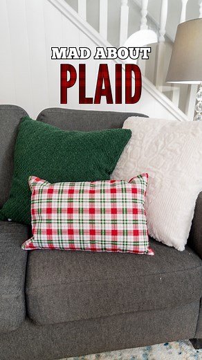 NO SEW plaid pillows for $2 - yes please!🎄 Watch here for more @dollartree Christmas DIYS: https://youtu.be/sMFI80_TtfQ I turned these @dollartree placemats into trendy plaid Christmas pillows. (look at them…really look at them! 😄) I love a Christmas DIY that’s simple and takes just a few dollars to create a holiday decoration that looks like it came from a luxury store! To see more of my Christmas DIYs (that dupe Pottery Barn for a fraction of the price) click the link above (in the first lin