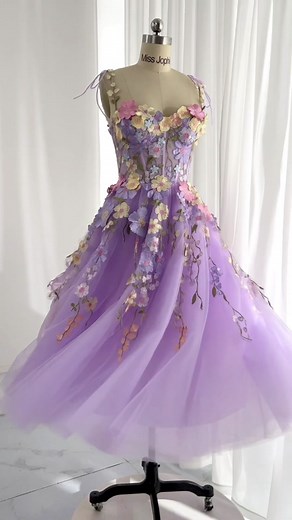 Floral Midi Lavender Prom Dress - Sewing & Fashion Week Inspiration