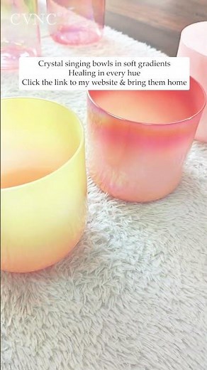 Soft gradient crystal singing bowls, pretty & healing #soundhealing #meditation #singingbowl