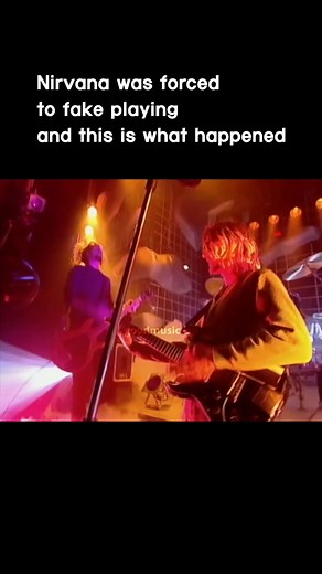 good music collector on Instagram: "In 1991, Nirvana appeared on BBC’s Top of the Pops to perform Smells Like Teen Spirit. The show’s producers required the band to use a backing track and mime their performance rather than play live. Kurt Cobain and the other members, however, refused to fully comply with this rule. During the broadcast, Nirvana deliberately played their instruments incorrectly or barely at all. Cobain sang an octave lower and in a slower tone than the original recording, and e
