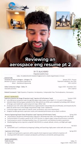 What I'd change on this student's resume as an aerospace engineer part 2
