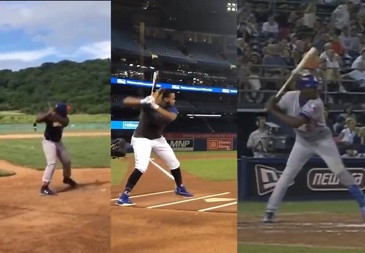 12-year-old Pablo Guerrero’s swing looks very … 𝘧𝘢𝘮𝘪𝘭𝘪𝘢𝘭. (video of Pablo via instagram.com/supervlad27/) | MLB