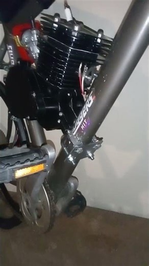 110cc 2-Stroke Motorized Bike kit on a Single speed Road Bike.