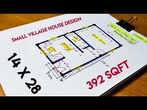 14 x 28 small village house plan design II 14 x 28 ghar ka naksha II 392 sqft house design