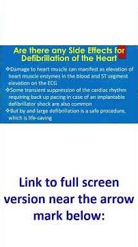 Are there any Side Effects for Defibrillation of the Heart?