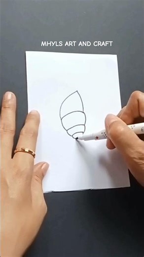 Easy Shell Drawing Step by Step #drawing #art #shorts #trending