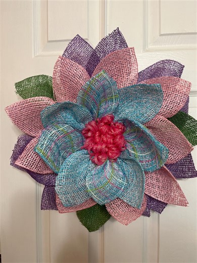 Spring Flower Wreath - Pink, Lavender and Blue - Etsy