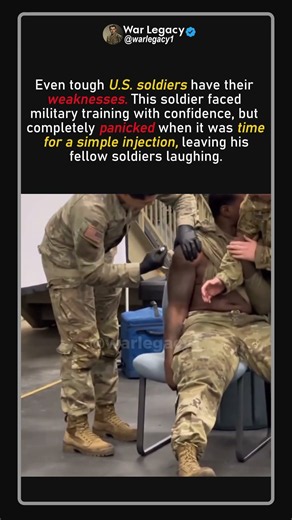 He Can Handle Military Training... But Not a Needle 😂 #shorts