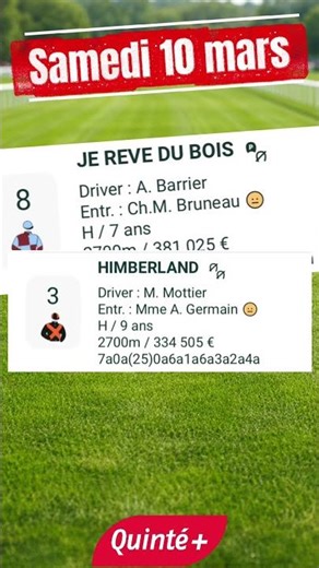 Samedi 20 mars Tocards Explosifs Quinté ! 💥 8 & 3 à GROSSE COTE #QuintéDuJour #tocard