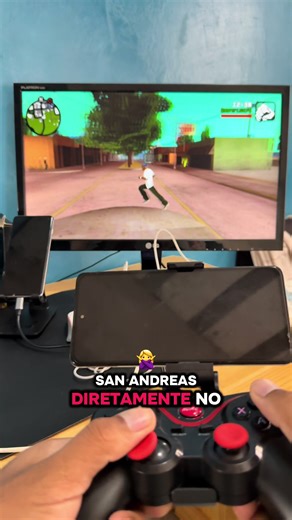 Gamepad Plus — Jogando GTA San Andreas no Celular no Monitor Testei o Gamepad Plus controle Bluetooth para celular jogando Grand Theft Auto: San Andreas diretamente no smartphone e espelhando a tela para o monitor. Com o Gamepad Plus no celular, você consegue jogar com mais precisão usando controle Bluetooth, deixando a experiência parecida com a de um videogame. Usando um hub USB-C ou espelhamento HDMI, também é possível espelhar o celular no monitor ou na TV, transformando o smartphone em um v