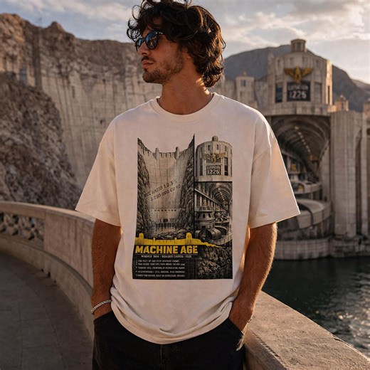 Machine Age T-shirt Design, Industrial Architecture Graphic, Vintage Mechanical Tee Print, Streetwear Digital Download - Etsy
