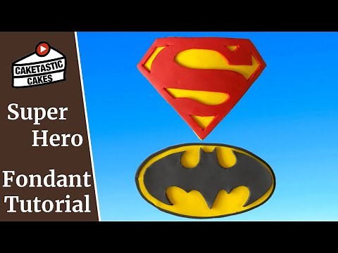 Superman and Batman Logo Cake Decoration Tutorial Using Fondant or Gum Paste