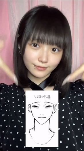 樺音 on Instagram: "女の子可愛い系のタレ眉×つり目はどうですか？#make #makeup イラスト▶︎tiktok @ 42amam 様"