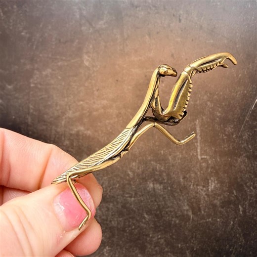 Brass Praying Mantis Figurine Miniature Stillness Totem Altar Decor - Etsy