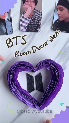 BTS Room Decor Ideas ( Part 1 ) 💜 *NO PRINTER* #btsdiy #bts #roomdecor