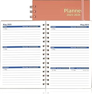 Daily Planner 2025-2026, Weekly & Monthly Planner from Jan 2025-Jun 2026, 18 Month Day Planner with Tabs Stickers, Calendar Planner 2025-2026 Academic Year, 100GSM Thick Paper, A5 Size, Pink