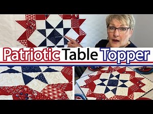 How To Sew A Quilted Table Topper / Patriotic RED WHITE AND BLUE Table Top Quilting