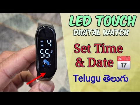 How to set the Time and Date on a Digital LED Watch? Telugu తెలుగు | Watch Time & Calendar Settings