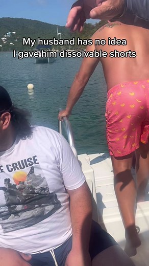I pranked my husband with dissolvable shorts from @amazon #dissolvableshorts #shortsthatdissolve #dissolvableswimtrunks