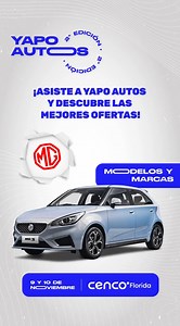 🎉 ¡No te pierdas Yapo Autos! 🚗 Este 9 y 10 de noviembre, ven a Mall Florida Center y descubre las mejores ofertas en autos nuevos y usados de tus marcas favoritas 🏎️✨ Además, vive la experiencia de probar los últimos modelos en el circuito de Test Drive y siente la emoción al volante 🏁 🎟️ Entrada gratuita 📅 9 y 10 de noviembre 🕒 11:00 a 18:30 horas 📍 Cenco Florida (Mall Florida Center) 🌟 ¡Asegura tu lugar! Inscríbete ahora en el link de nuestra Bio o aquí: https://bit.ly/4ex9g8M ¿Listo 