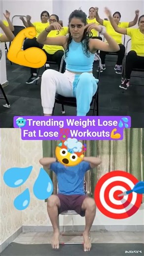 🎯Chair🪑Fat Lose 🥵 Weight Lose💦Workouts For All Ages People💯#shorts #challenge #fatloss #workout #yt