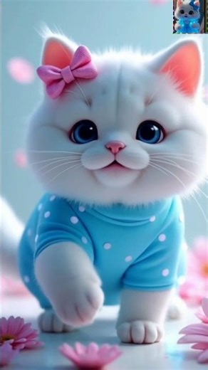 ✨ Glowing 🤍 Cat in 🥀Blue Dress |👍 Cutest Cat Lights Up the Room ✨