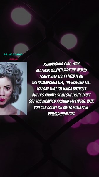 Primadonna Girl by MARINA & the Diamonds #lyrics #musiclyrics #marina