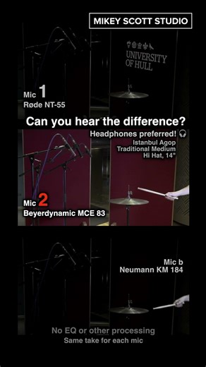 Can You Hear The Difference? | RØDE NT55 vs Beyerdynamic MCE 83 vs Neumann KM184 (Hi-Hat Test)
