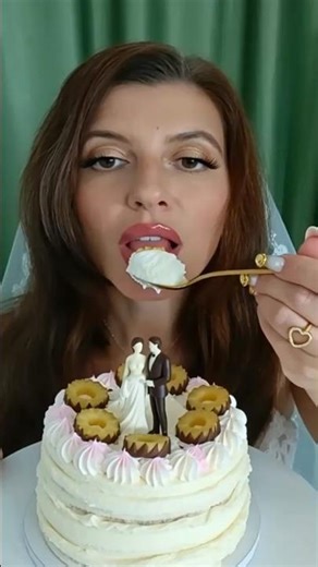 Wedding Cake Eating ASMR #asmr #mukbang #eating #wedding