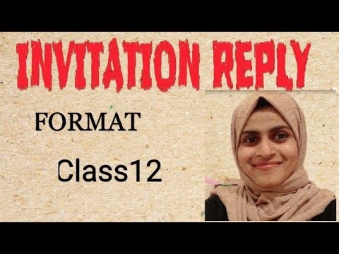 Invitation Reply Format class12 |Classroom.Shameera