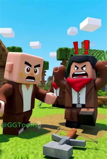 Villagers VS Pillagers 😂 | Epic Minecraft #shortst #minecraft #funny