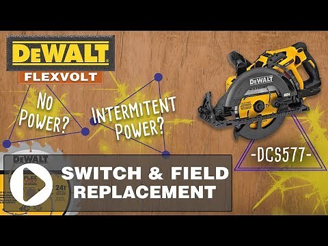 DeWalt DCS577 Flexvolt Worm Drive Saw: How To Replace Switch and Field (Part # N556110)