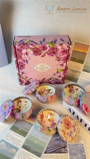 Fresh Flower Petal Candles | 4-Piece Set for Natural, Refreshing Scents