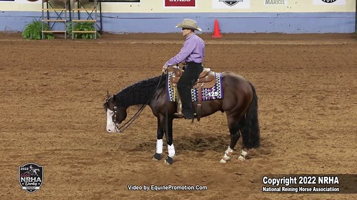 Riding Magnums Custom Dream, Casey Hinton marked a 221 to win the NRHA Derby Level 3 Open at the 2022 show in Oklahoma City. Here is their winning run. | Quarter Horse News