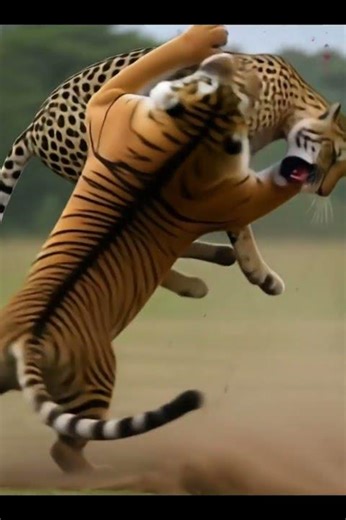 Cheetah VS Tiger: A Chaotic Fight !! #animals #tiger #cheetah