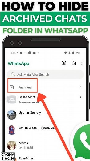 📂 How to HIDE the Archived Chats Folder on WhatsApp in 5 Seconds (Android & iOS)