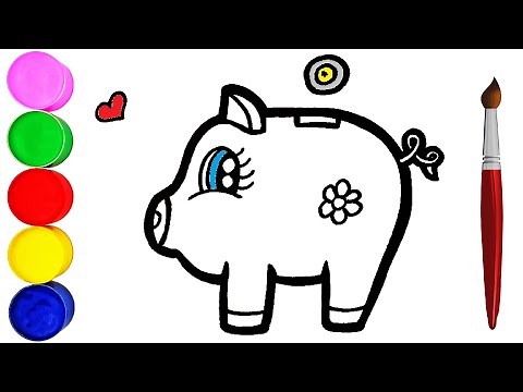 Sparschwein Zeichnen und Malen für Kinder