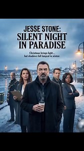 Watch trailer: 🎬 JESSE STONE: SILENT NIGHT IN PARADISE (2026)⭐ Tom Selleck • Kohl Sudduth • Viola Davis • Bridget Moynahan • J.K. Simmons🎄 Crime Drama • Mystery • Moody Holiday Noir💫 “Christmas brings light… but shadows fall longest in winter.”Paradise, Massachusetts, sparkles with holiday lights — but Jesse Stone (Tom Selleck) isn’t feeling festive. Coffee in hand, walking the icy shore, he avoids every holiday cheer… until a young woman is found near the docks, injured, freezing, and unable