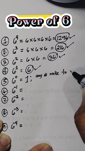 MATH REVIEW: Power of 6 | Mathematics Tutorial