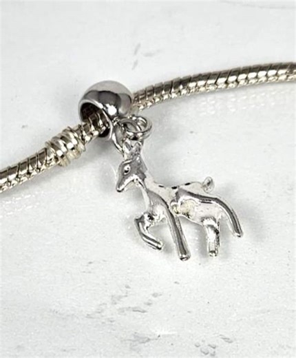 3D Deer Charm Silver Tone Fawn Pendant or for European & Designer Bracelets, - Etsy