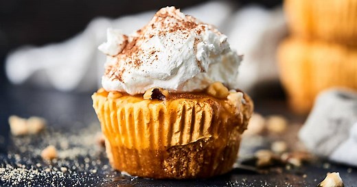 No Bake Mini Pumpkin Cheesecakes Recipe - w/ Graham Cracker Crust