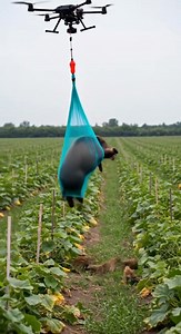 How about using drones to capture wild animals like KASONGO that destroy crops? Should drones be used to deter or capture wild animals that cause crop damage? Video is AI generated. | Chrisstal FARMS.