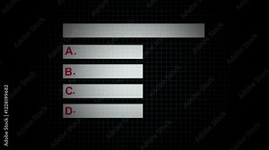 animated quiz challenge template question template animation with background. test and quiz concept quiz game. option selection on black background. question answers template test and quiz concept. Stock Video