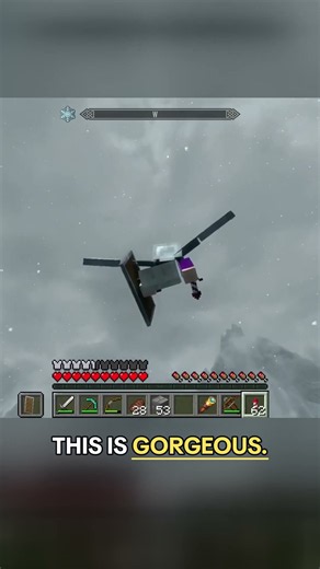 Minecraft Elytra in Skyrim Looks Unreal