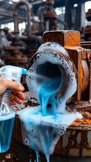 Satisfying Rust Removal Inside Industrial Pipe #rustremoval #metalrestoration #satisfying