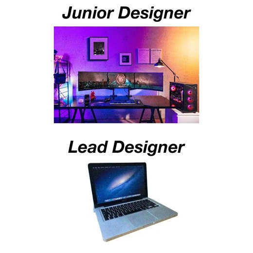 Junior Designer vs. Lead Designer Meme