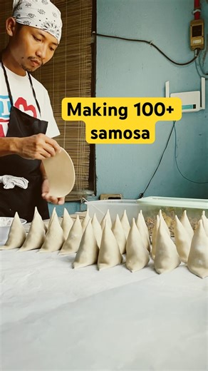 Making hundreds of samosa and sold out for just 2 hours