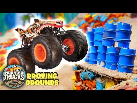 MONSTER TRUCK Proving Grounds FULL EPISODES 1-4 🦖🦕😱💥 | Hot Wheels