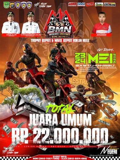BMN Motocross & Grasstrack 2026 Siap Guncang Rokan Hulu, Perebutkan Trophy Bupati dan Wakil Bupati